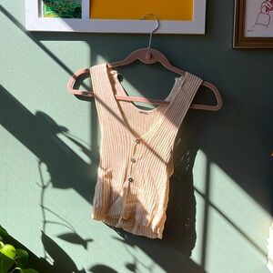 Free People gold knit tank top